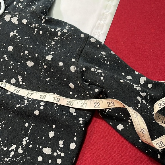 Hollywood BLACK gray splatter Hoodie street art punk edgy rock sweatshirt men M - Picture 7 of 15